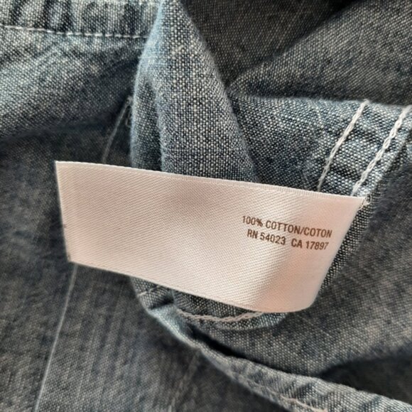 OLD NAVY 100% Cotton Chambray Blue Button Down Shirt Kids Youth Sz XL - Picture 9 of 9